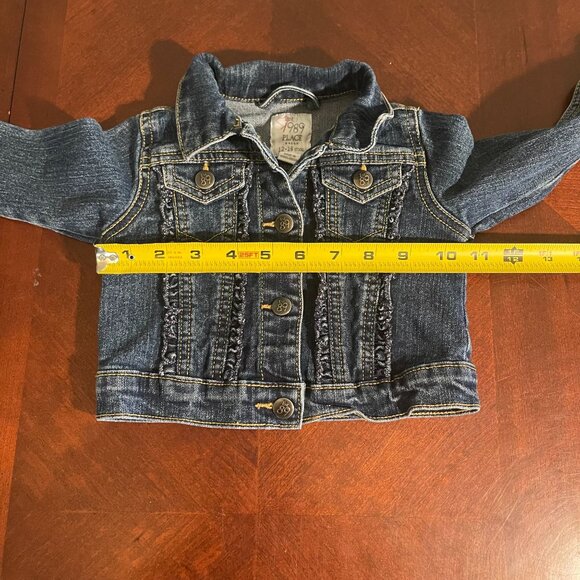 Baby Girls Denim Jacket With Ruffle Detail The Childrens Place Size 12-18 Months - Picture 8 of 9